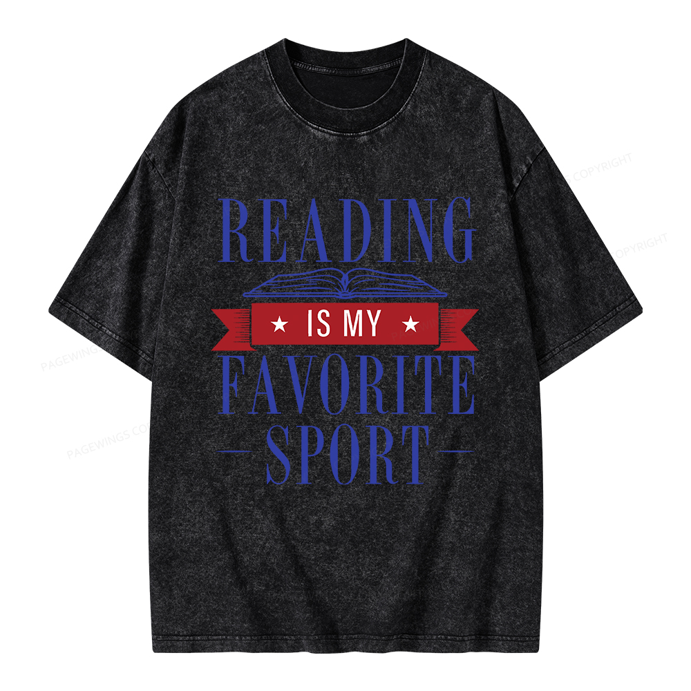 Pagewings Reading Is My Favorite Sport Unisex Washed T-shirt