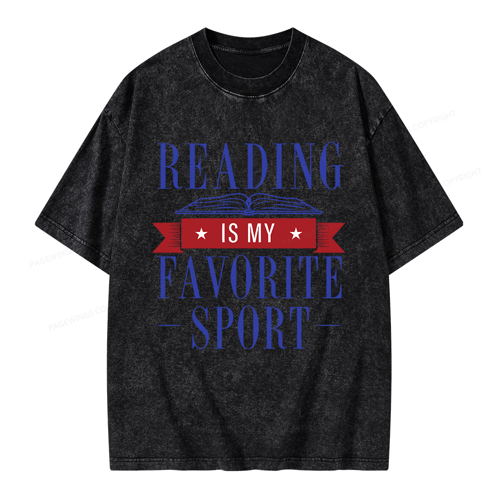 Pagewings Reading Is My Favorite Sport Unisex Washed T-shirt