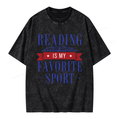 Pagewings Reading Is My Favorite Sport Unisex Washed T-shirt