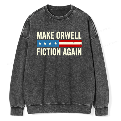Pagewings Make Orwell Fiction Again Washed Sweatshirt