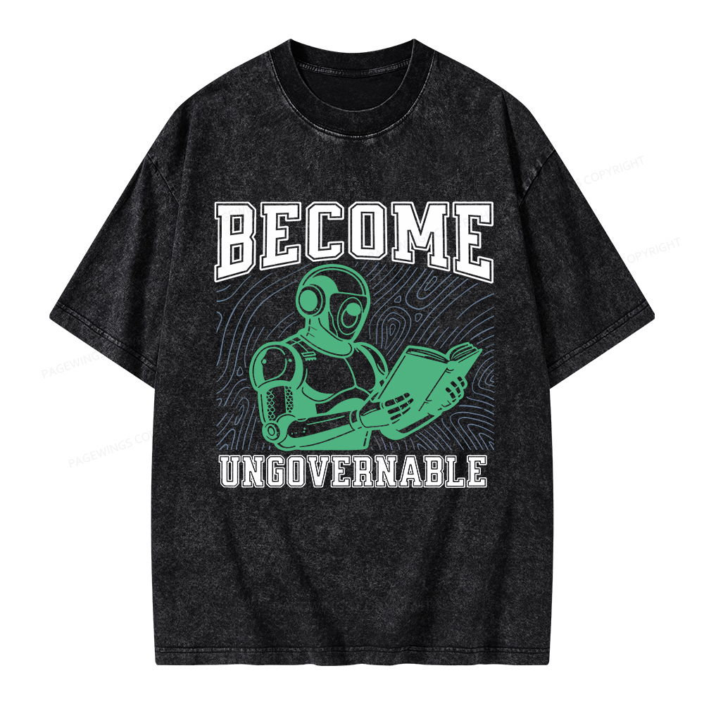 Pagewings Become Ungovernable Unisex Washed T-shirt