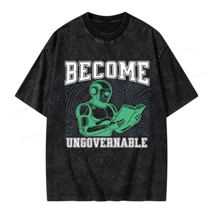 Pagewings Become Ungovernable Unisex Washed T-shirt