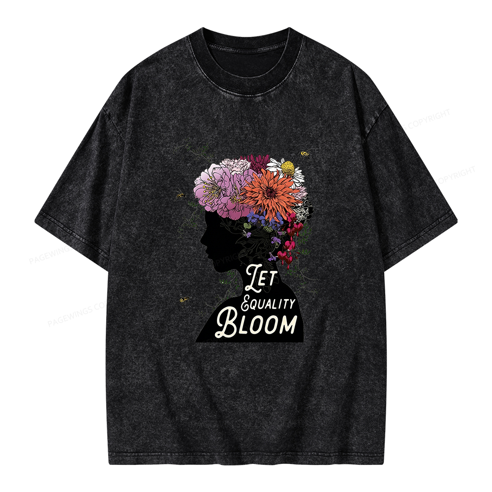 Pagewings Let Equality Bloom Unisex Washed T-shirt