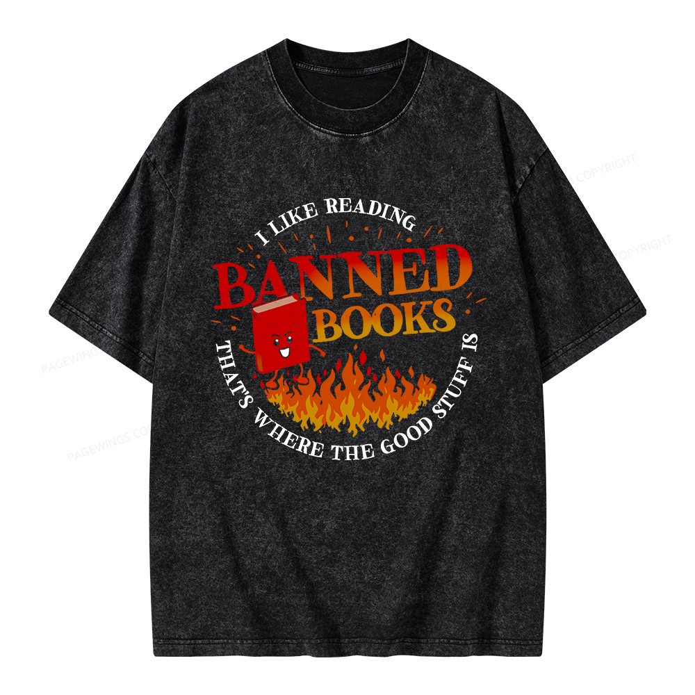 Pagewings Banned Books Unisex Washed T-shirt