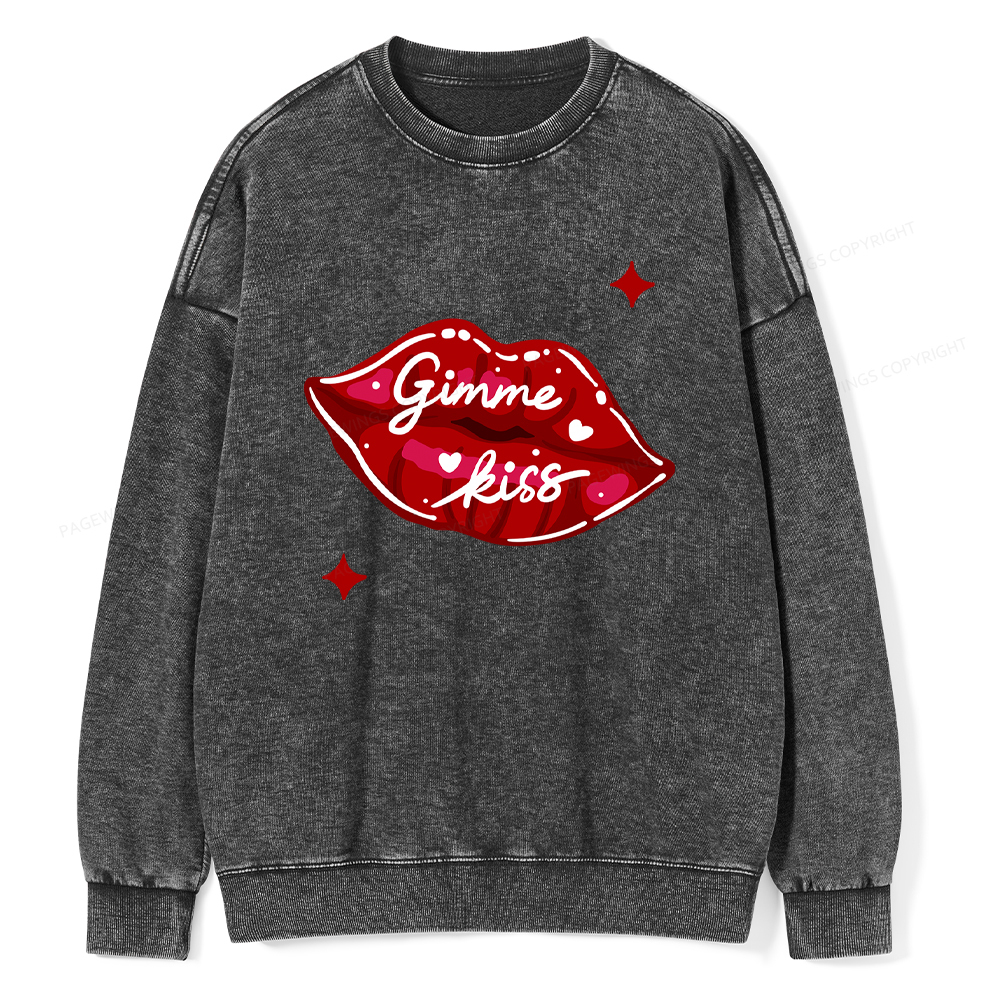 Pagewings Gimme Kiss Washed Sweatshirt