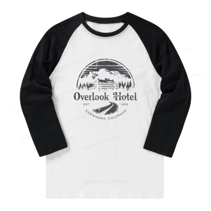 Pagewings Overlook Hotel Long Sleeve Raglan T-shirt