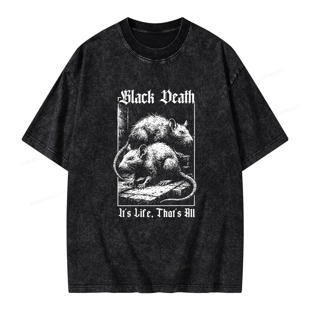 Pagewings Black Death Unisex Washed T-shirt