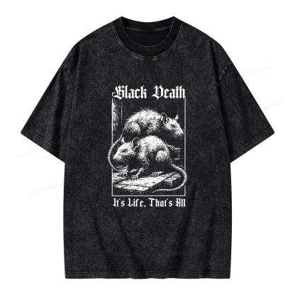 Pagewings Black Death Unisex Washed T-shirt