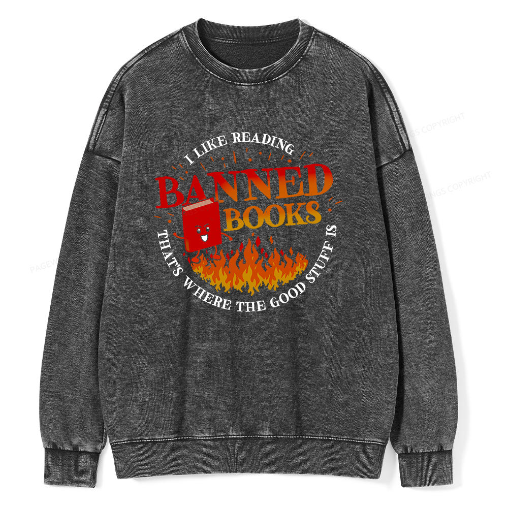 Pagewings Banned Books Washed Sweatshirt
