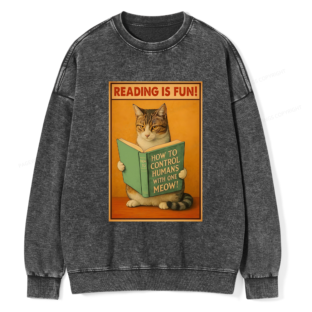 Pagewings Reading Is Fun Washed Sweatshirt