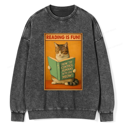 Pagewings Reading Is Fun Washed Sweatshirt