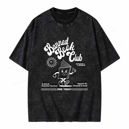 Pagewings Read Banned Books Unisex Washed T-shirt