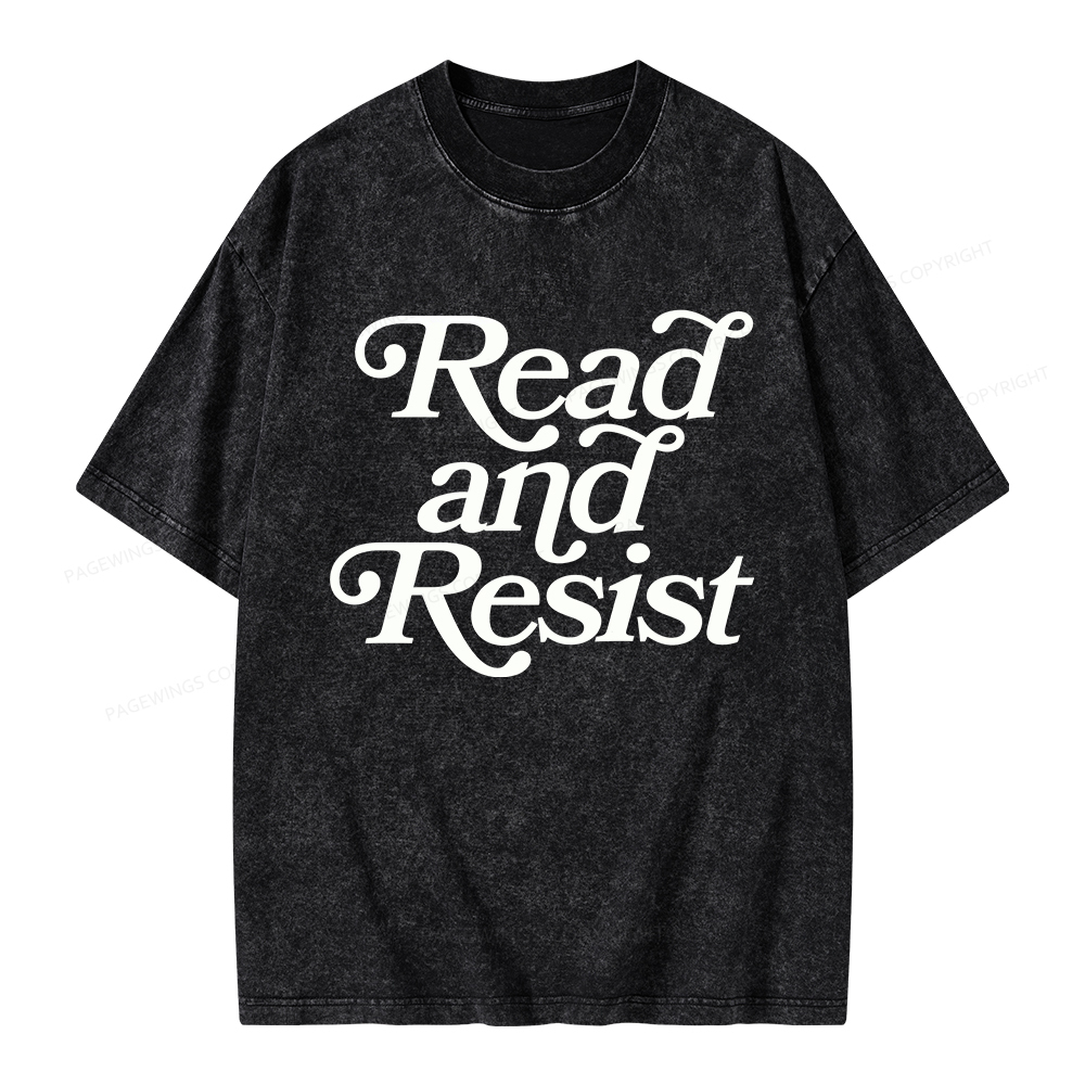 Pagewings Read and Resist  Unisex Washed T-shirt