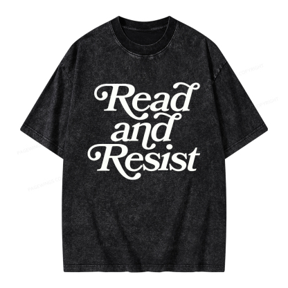 Pagewings Read and Resist  Unisex Washed T-shirt