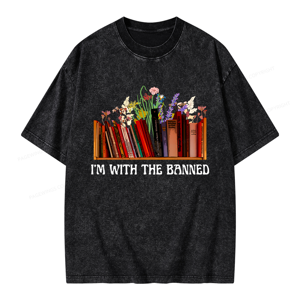 Pagewings I'm With The Banned Unisex Washed T-shirt