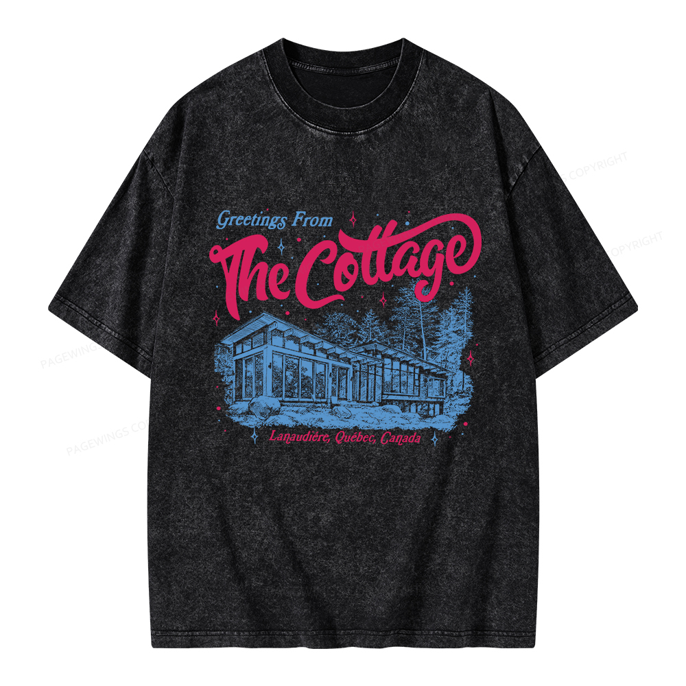 Pagewings Coming To The Cottage Unisex Washed T-shirt