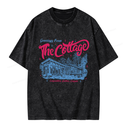 Pagewings Coming To The Cottage Unisex Washed T-shirt