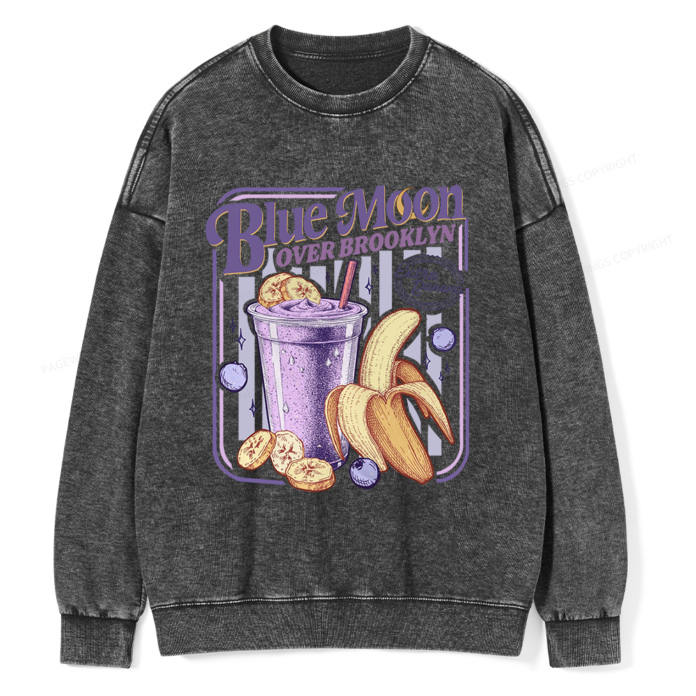 Pagewings Blue Moon Over Brooklyn Washed Sweatshirt