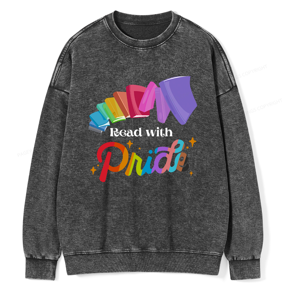 Pagewings Read with Pride Washed Sweatshirt