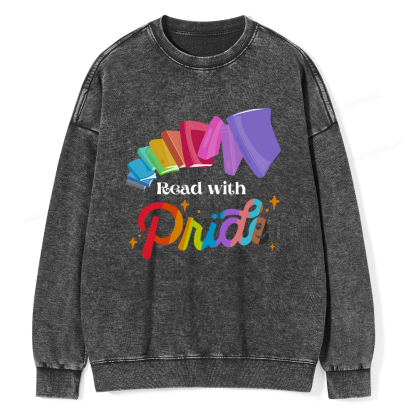 Pagewings Read with Pride Washed Sweatshirt