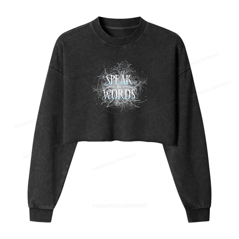 Pagewings Speak The Words Washed Crop Sweatshirt