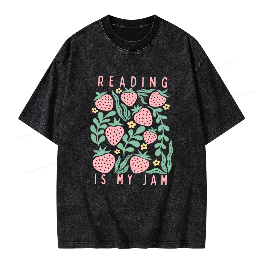 Pagewings Reading Is My Jam Unisex Washed T-shirt