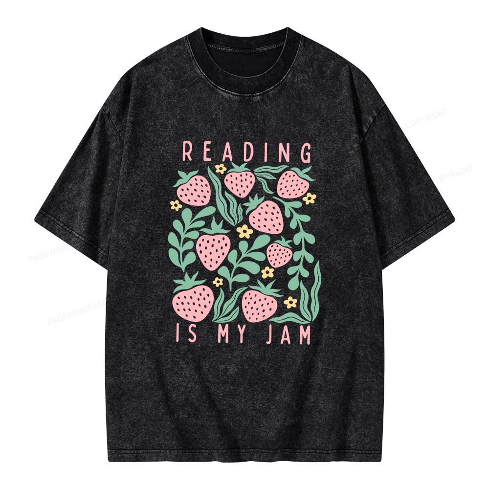 Pagewings Reading Is My Jam Unisex Washed T-shirt