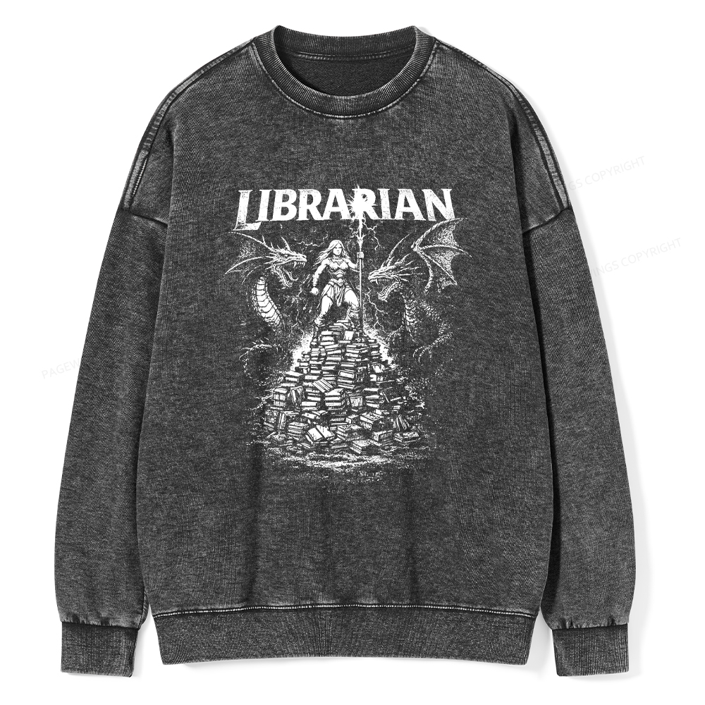 Pagewings Librarian Washed Sweatshirt