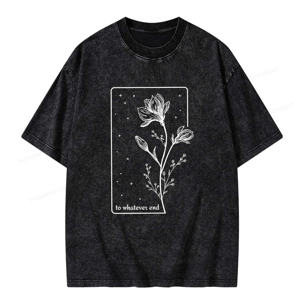 Pagewings To Whatever End Unisex Washed T-shirt