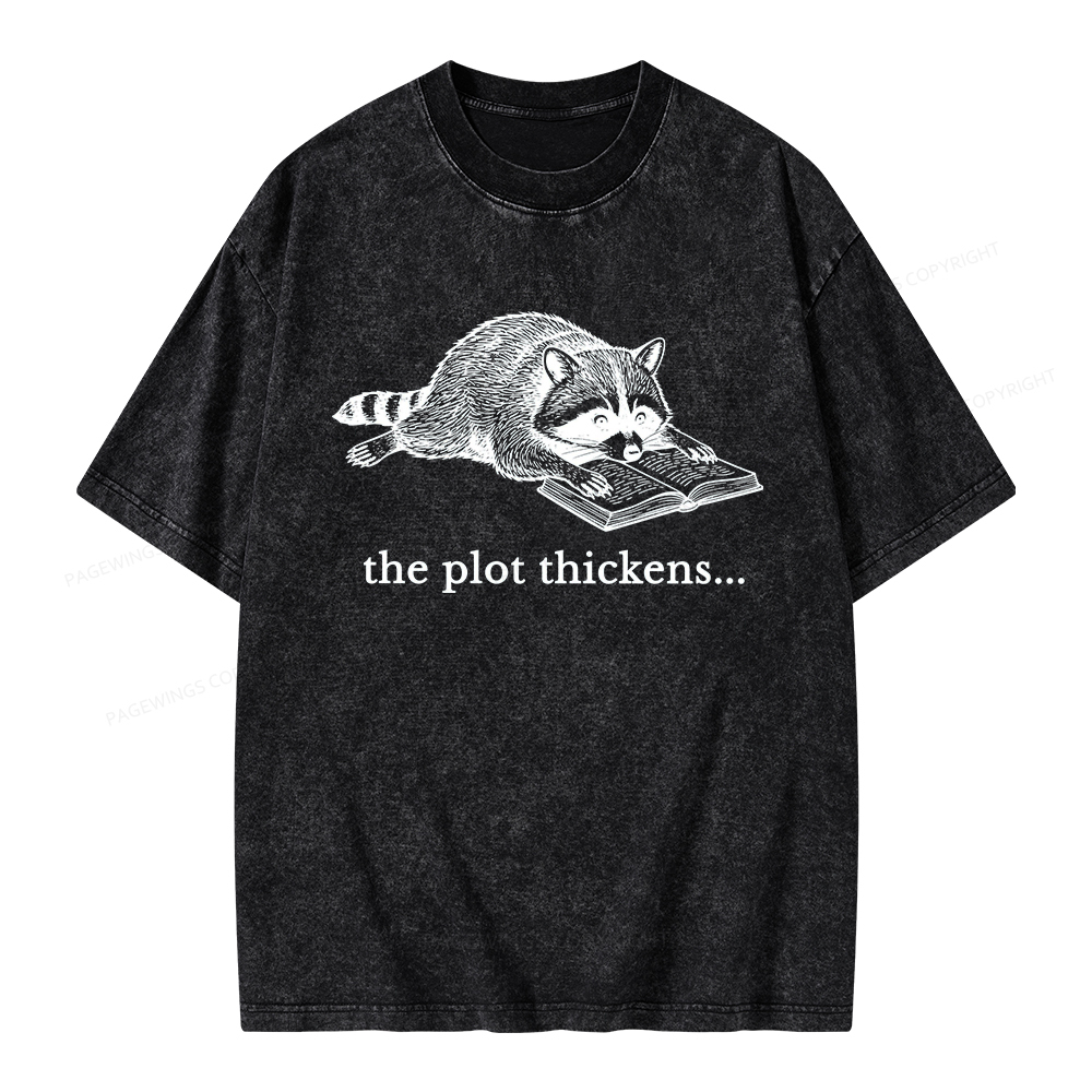 Pagewings The Plot Thickens Unisex Washed T-shirt