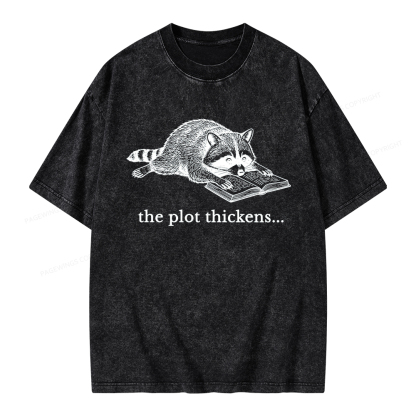 Pagewings The Plot Thickens Unisex Washed T-shirt