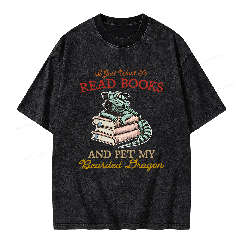 Pagewings I Just Want To Read Books Unisex Washed T-shirt
