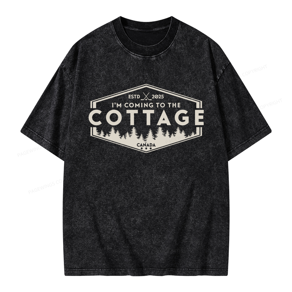 Pagewings Coming To The Cottage Unisex Washed T-shirt