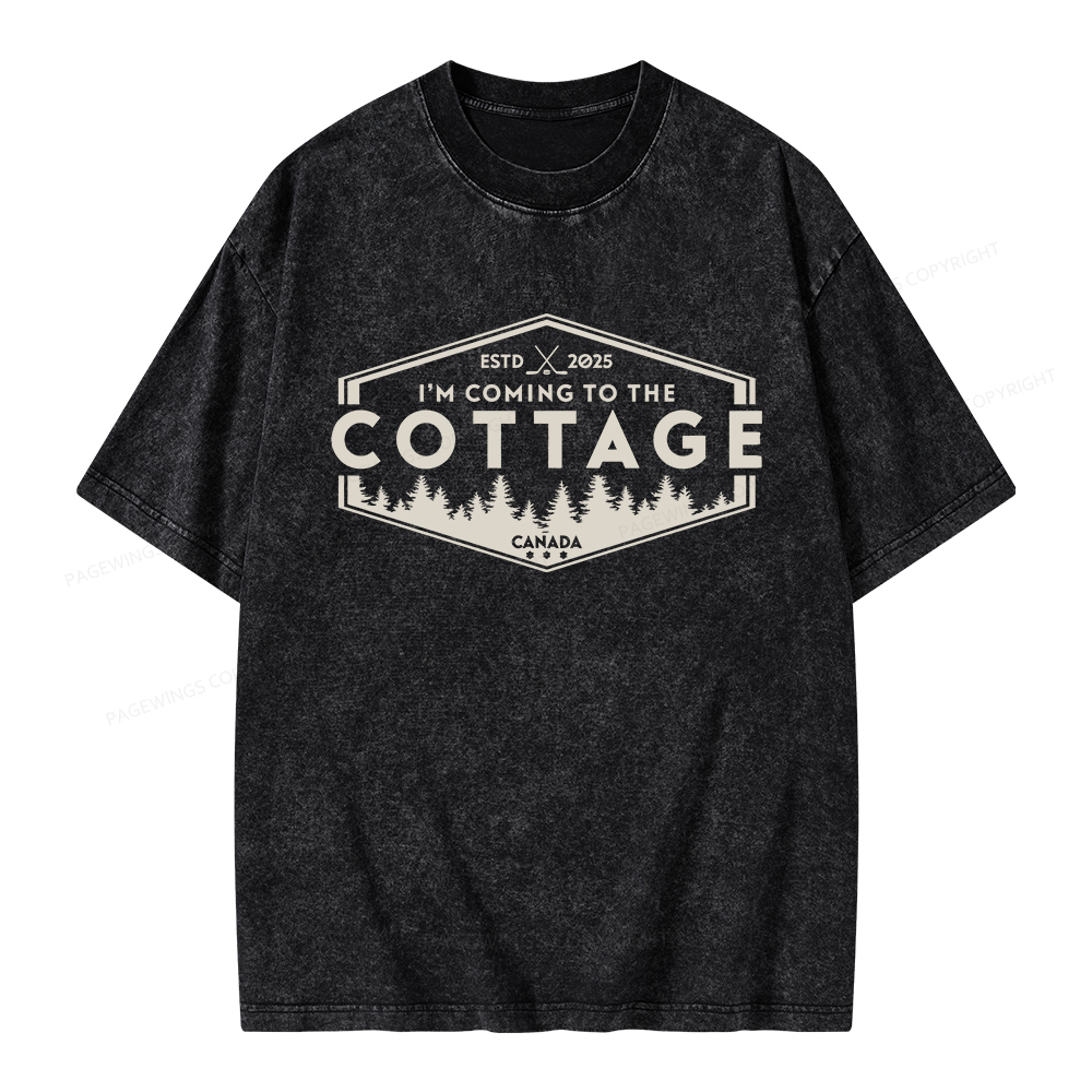 Pagewings Coming To The Cottage Unisex Washed T-shirt
