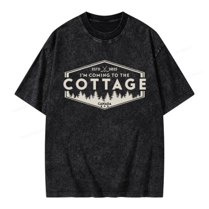 Pagewings Coming To The Cottage Unisex Washed T-shirt