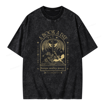 Pagewings A Book a Day Dragon Unisex Washed T-shirt