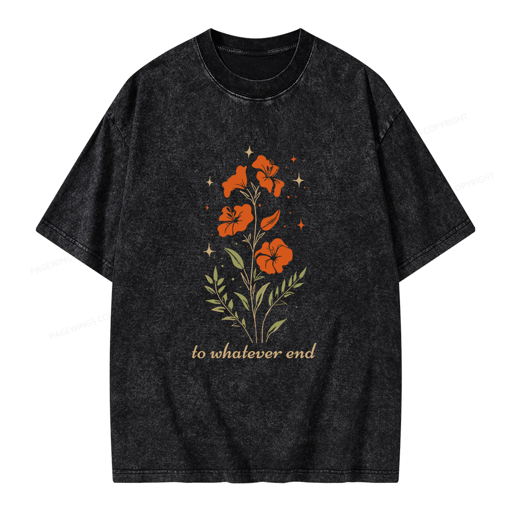 Pagewings Throne of Glass To Whatever End Unisex Washed T-shirt