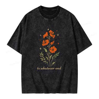 Pagewings Throne of Glass To Whatever End Unisex Washed T-shirt