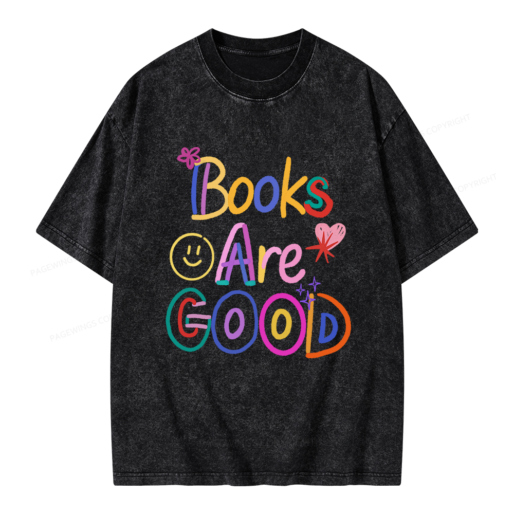 Pagewings Books Are Good Unisex Washed T-shirt