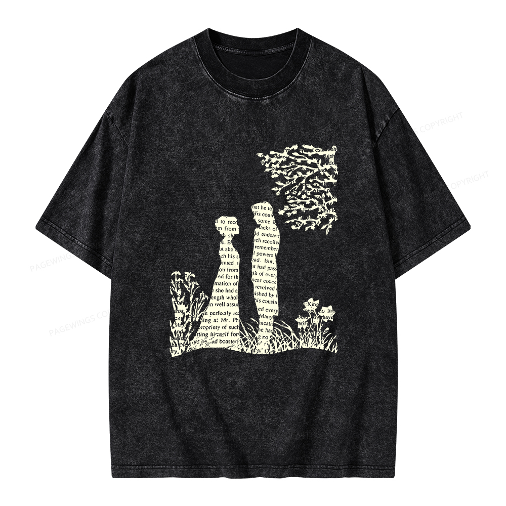 Pagewings Literary Book Lover Unisex Washed T-shirt
