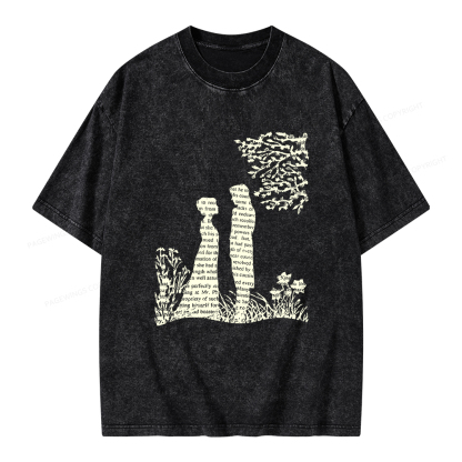 Pagewings Literary Book Lover Unisex Washed T-shirt