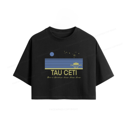 Pagewings Tau Ceti Women Crop Tops