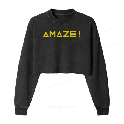 Pagewings Amaze Washed Crop Sweatshirt