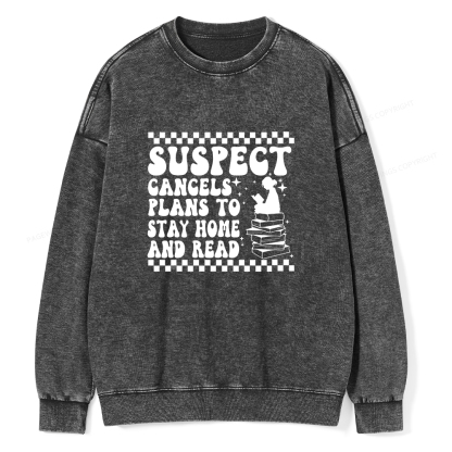 Pagewings Cancels Plans To Stay Home And Read Unisex Washed Sweatshirt