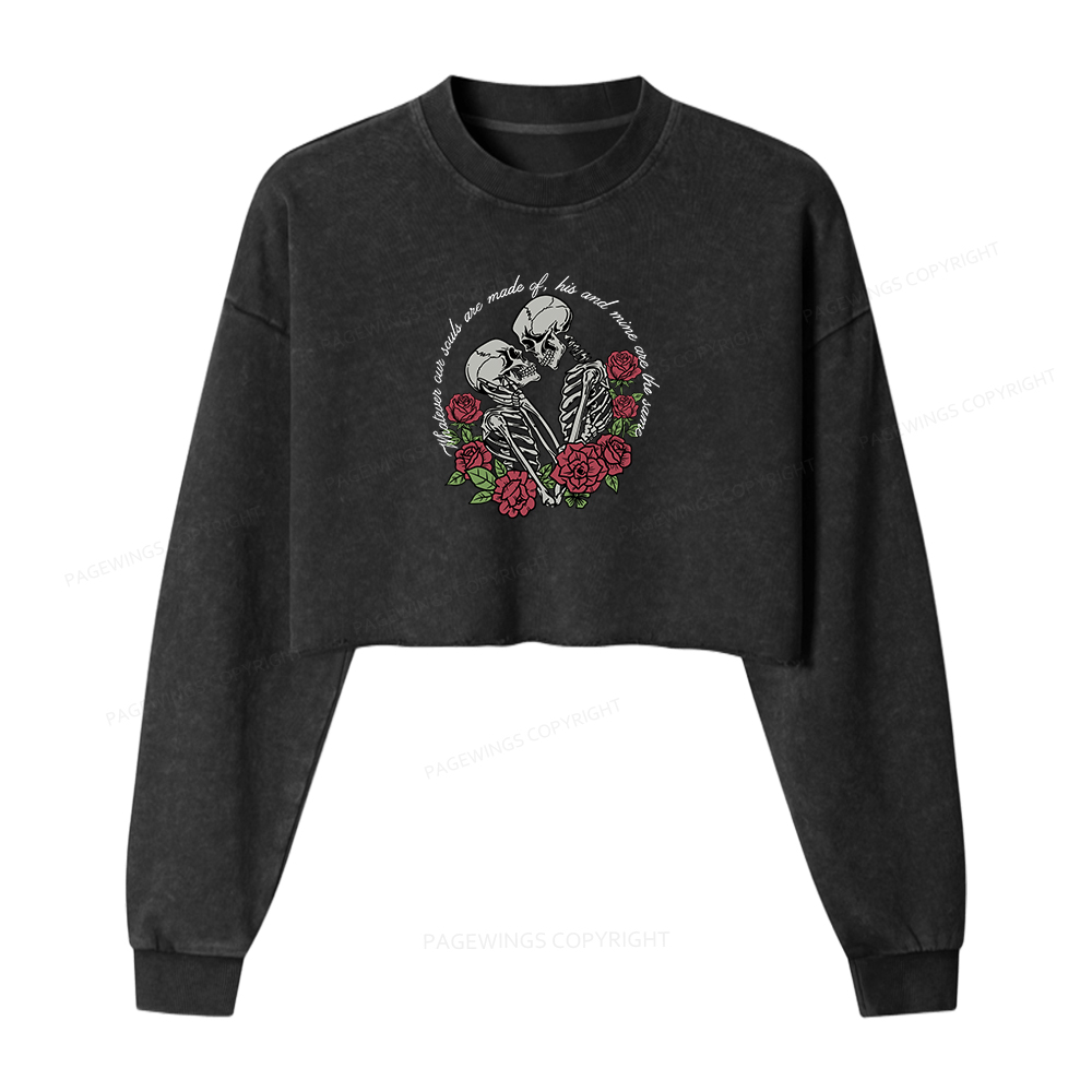 Pagewings Gothic Romance Washed Crop Sweatshirt