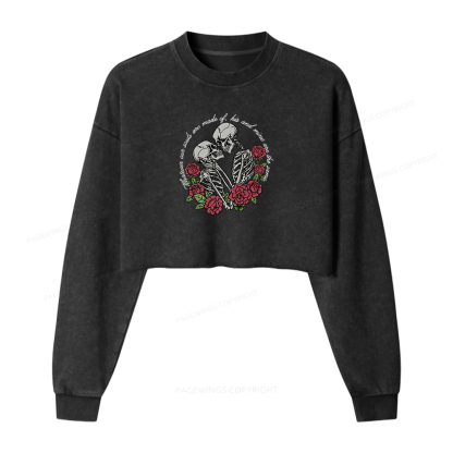 Pagewings Gothic Romance Washed Crop Sweatshirt