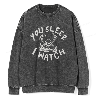 Pagewings You Sleep I Watch Washed Sweatshirt