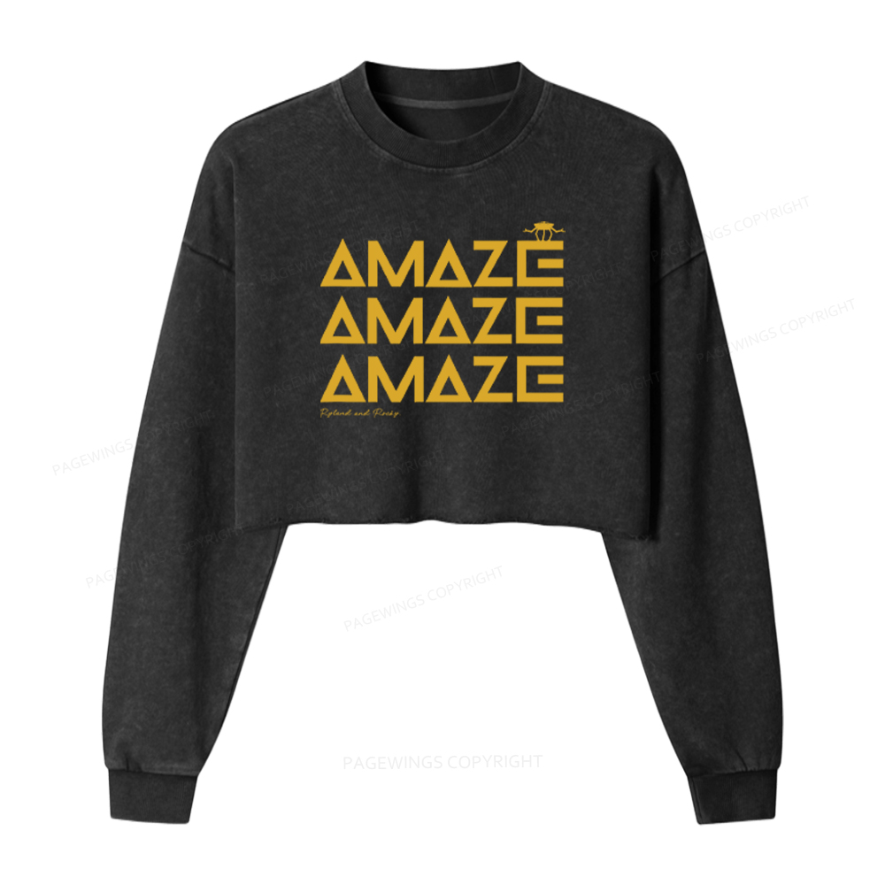 Pagewings Amaze Washed Crop Sweatshirt