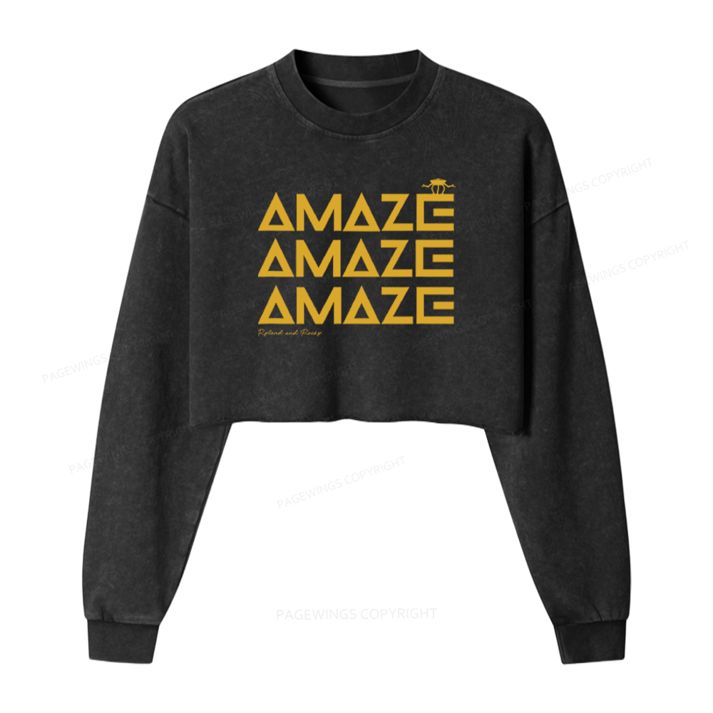 Pagewings Amaze Washed Crop Sweatshirt