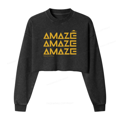 Pagewings Amaze Washed Crop Sweatshirt